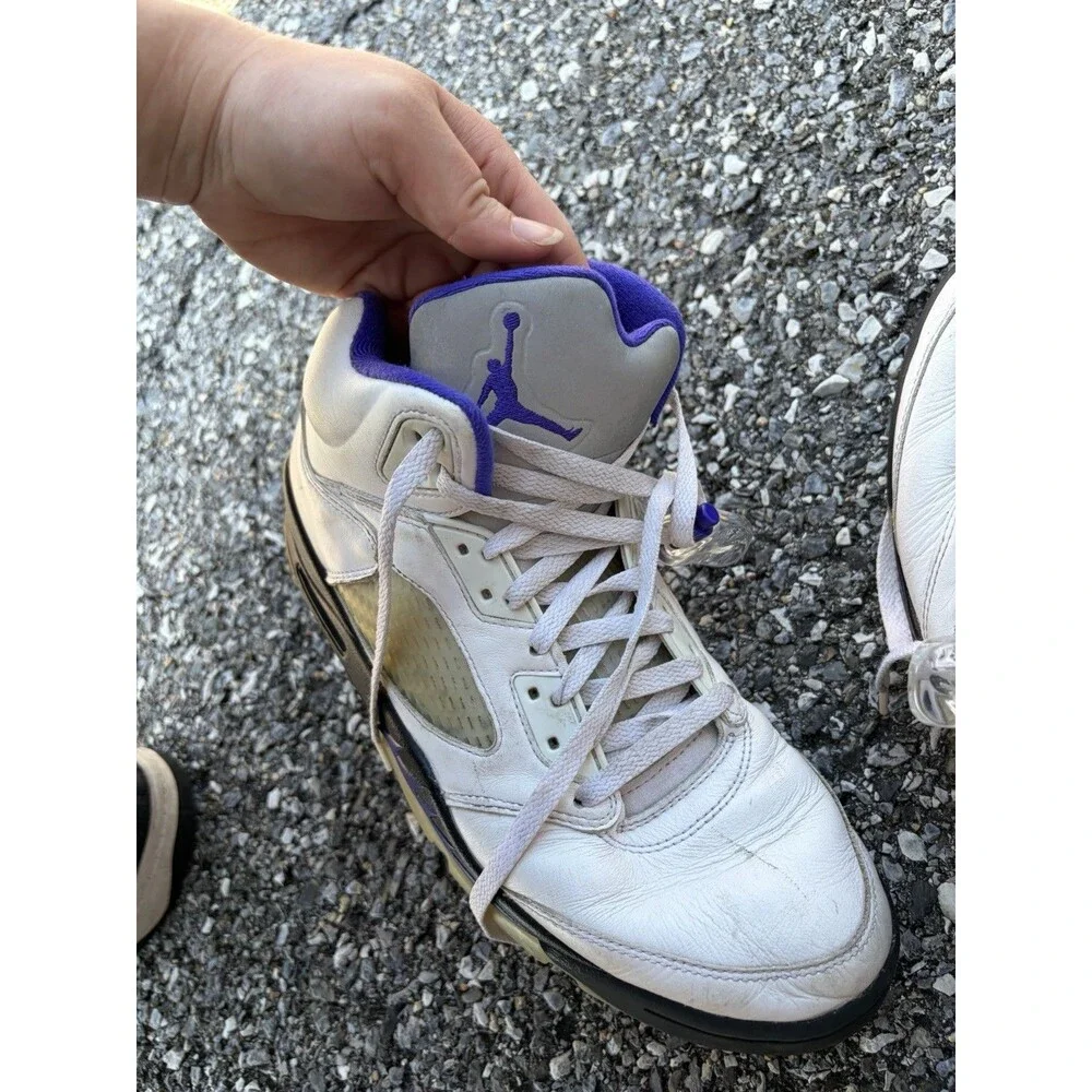 Nike Air Jordan 5 Retro Concord White Black Purple Men Sneaker DD0587-141 Sz 9.5
